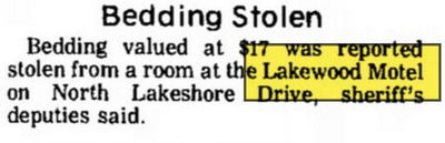 Lakewood Motel - 1977 Bedding Stolen (newer photo)